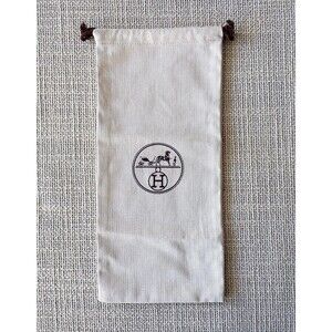 HERMÈS Herringbone Tweed Drawstring dust bag pouch | 6.5” x 14"